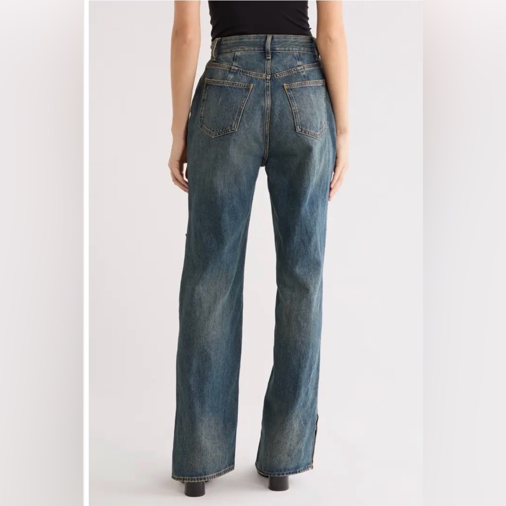 Good American The Khloé patchwork split hem jeans in vintage wash - Picture 6 of 7